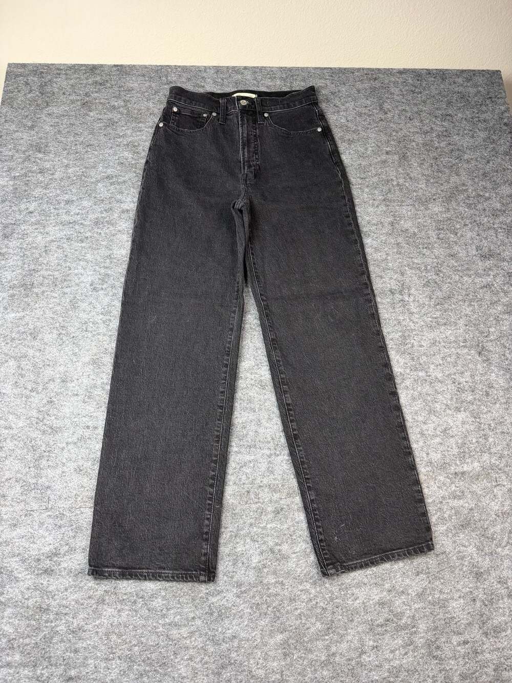Madewell The Perfect Vintage Wide-Leg Jeans Size 27 Black Stone Washed Denim